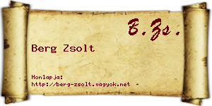 Berg Zsolt névjegykártya
